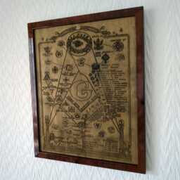 "Hierarchy Of Freemasonry - 19Th-Century Masonic Chart Handmade Wood Engraved Reproduction Esoteric Occult Symbolic Art 8""x10" - thumbnail 3