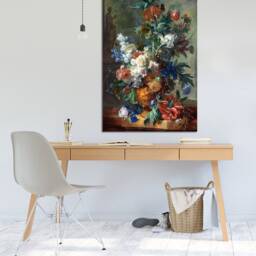 Jan Van Huysum, Dutch Master, Still Life With Flowers, Wall Hangings, Wall Art, Canvas Print Art Framed - thumbnail 2