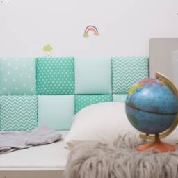 College Dorm Room Bed Headboard, Sideboard Wall Pillow, Single Twin Full Queen King Size Corner Banquette Seating Bench Back - thumbnail 2