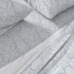 Blue Sheets - Balmoral Damask By Peacoquettedesigns Floral Victorian Light Cotton Sateen Sheet Set Bedding Spoonflower - thumbnail 2