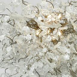 Hanging Chandeliers With Transparent Clear Leaves & Flowers For Dining Room - thumbnail 2