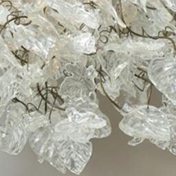 Hanging Chandeliers With Transparent Clear Leaves & Flowers For Dining Room - thumbnail 3