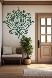 Lotus Flower Mandala Wall Decal Boho Vinyl Yoga Decor - thumbnail 1