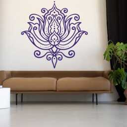 Lotus Flower Mandala Wall Decal Boho Vinyl Yoga Decor - thumbnail 3