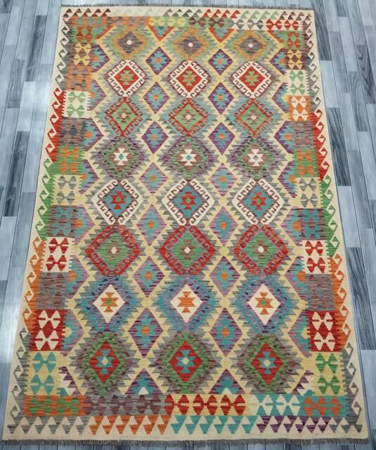 Kilim Rug Classic, Handmade Artisan Afghan Turkish Navajo Natural Wool 310x203 cm - image 1