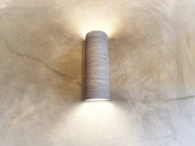 Handmade Gray Ceramic Wall Sconce Modern Up Down Led Light - image 1