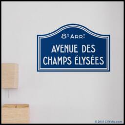 Champs Elys??es Road Sign Wall Decal Paris Living Room Decor - thumbnail 1