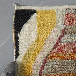 Colorful Abstract Moroccan Rug Handcrafted Wool Berber Carpet, 3.3x8.5 Ft - thumbnail 4