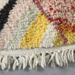 Colorful Abstract Moroccan Rug Handcrafted Wool Berber Carpet, 3.3x8.5 Ft - thumbnail 3