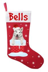 Siberian Husky Christmas Stocking