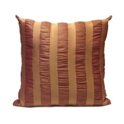 Cinnamon, Copper, Rust Pillow, Throw Pillow Cover, Decorative Cushion Pillowcase, Accent Silk, Striped Pillow - thumbnail 1