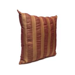 Cinnamon, Copper, Rust Pillow, Throw Pillow Cover, Decorative Cushion Pillowcase, Accent Silk, Striped Pillow - thumbnail 2