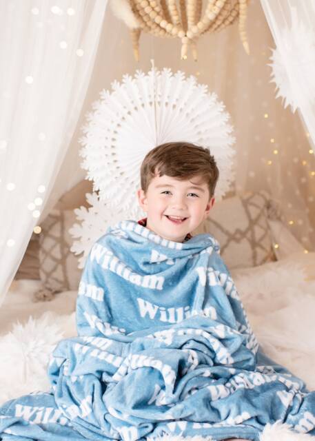 Kids Name Blanket, Christmas Blanket With Names For Girls Or Boys, Personalized Swaddle Baby Newborn Announcement - image 1