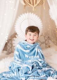 Kids Name Blanket, Christmas Blanket With Names For Girls Or Boys, Personalized Swaddle Baby Newborn Announcement - thumbnail 1
