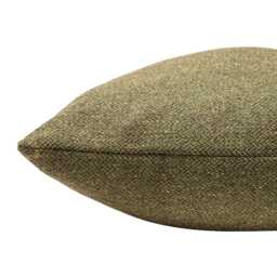 Classic Herringbone Tweed Boudoir Cushion in Vintage Green. British Racing Green Traditional Check Design. 17x12 - thumbnail 3