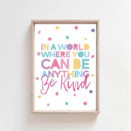 Girls Nursery Prints, Bedroom Wall Art, Be Kind, Quotes, Playroom Decor - thumbnail 3