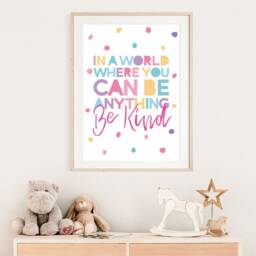 Girls Nursery Prints, Bedroom Wall Art, Be Kind, Quotes, Playroom Decor - thumbnail 2