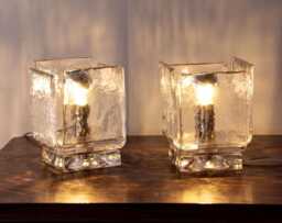 Glass Table Lamps Set Of 2 Murano Mid Century Italian Design, Decorative Light - thumbnail 1