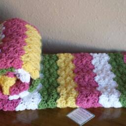 4 Colored Striped Shell Blanket - Choose Your Colors - thumbnail 3