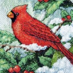 Personalised Christmas Stocking With Embroidered Snow Cardinals Custom Cross Stitch Family Stockings Nursery Decor Made To Order - thumbnail 3