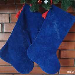 Personalised Christmas Stocking With Embroidered Snow Cardinals Custom Cross Stitch Family Stockings Nursery Decor Made To Order - thumbnail 4