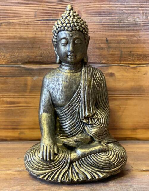 stone Garden Large Gold Bronze Maze Robe Buddha Gift Concrete Ornament - image 1