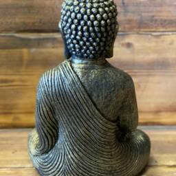 stone Garden Large Gold Bronze Maze Robe Buddha Gift Concrete Ornament - thumbnail 3