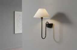 1950S Brass Wall Sconce With Shade Mid Century Lamp Antique Mounted Luxury Light Vintage Lighting - thumbnail 1