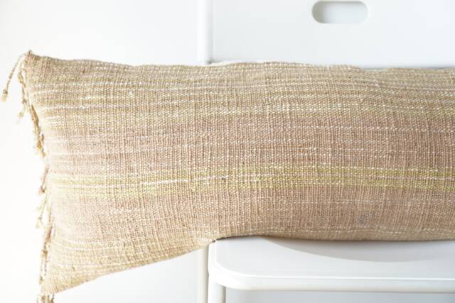 Handwoven Hemp Lumbar Pillow Cover Vintage Karen Tribal Design - image 1