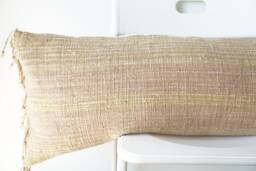 Handwoven Hemp Lumbar Pillow Cover Vintage Karen Tribal Design - thumbnail 1