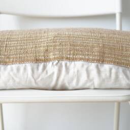 Handwoven Hemp Lumbar Pillow Cover Vintage Karen Tribal Design - thumbnail 3