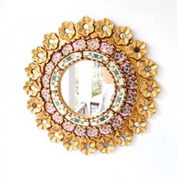 "Peruvian Mirrors ""Pink Rose 40cm"