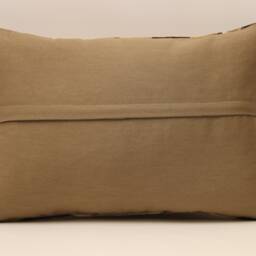 Handmade Wool Kilim Lumbar Pillow Cover, Boho Tribal Cushion - 14x20 In - thumbnail 4
