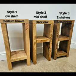 Handmade Reclaimed Wood Side Table With Shelf - Style 2 - thumbnail 4