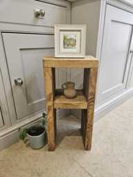 Handmade Reclaimed Wood Side Table With Shelf - Style 2 - thumbnail 1