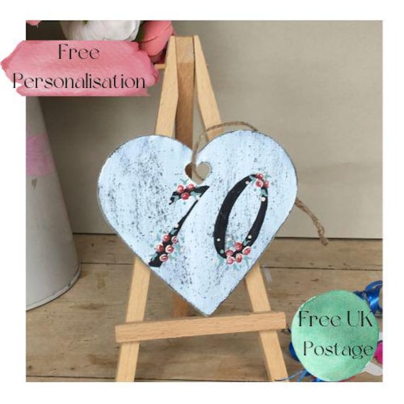 70 Decorative Wooden Heart, 70Th Birthday Tag. Gift, Anniversary, Anniversary Tag, Keepsake, Gift Topper - image 1