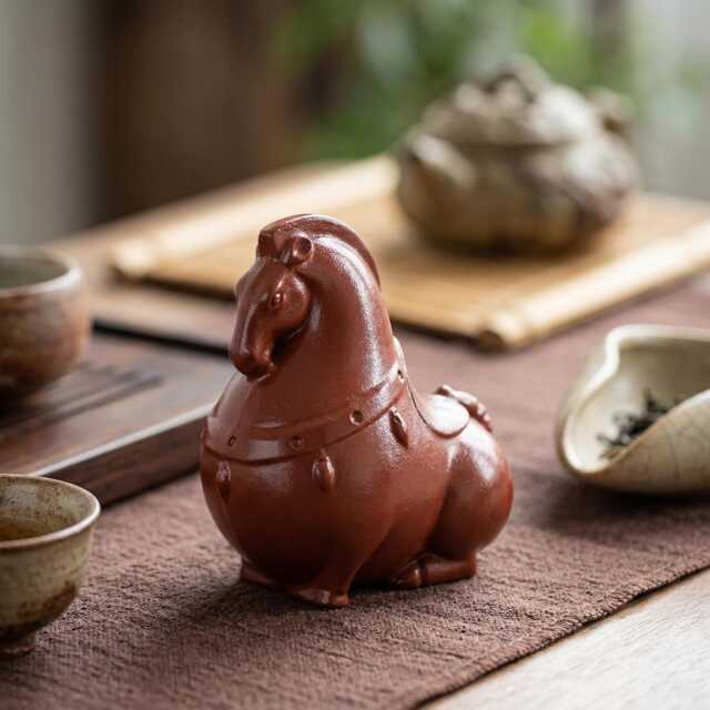 Zisha Horse Tea Pet - Handmade Zodiac Figurine-Tea Tray Decor For Lover, Minimalist Oriental Accessory, Gift Enthusiast - image 1