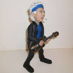Keith Richards Figure, The Rolling Stones, Rock Star Doll, Miniature Sculpture, Hand Made Polymer Clay Figurine, Home Decor - thumbnail 2