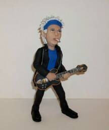 Keith Richards Figure, The Rolling Stones, Rock Star Doll, Miniature Sculpture, Hand Made Polymer Clay Figurine, Home Decor - thumbnail 3
