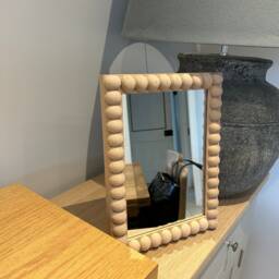 Handmade Bobbin Mirror, Chunky Natural Oak Frame - thumbnail 3