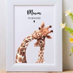 Giraffe Mum & Me Print Nursery Wall Art, Mother's Day Gift - thumbnail 2