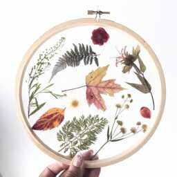 Framed Flowers Wall Art, Assorted Flowers, Hoop Art Decor, Botanical Gifts, Floral Arts, White Nature Lovers Gift - thumbnail 2