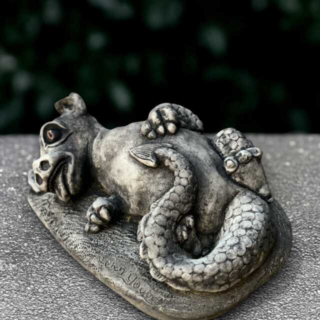 Stone Dragon Sculpture Outdoor Laying Statue Concrete Animal Decoration Cement Wildlife Ornament Handmade Figurine Lover Gift - image 1