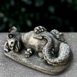 Stone Dragon Sculpture Outdoor Laying Statue Concrete Animal Decoration Cement Wildlife Ornament Handmade Figurine Lover Gift - thumbnail 3