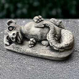 Stone Dragon Sculpture Outdoor Laying Statue Concrete Animal Decoration Cement Wildlife Ornament Handmade Figurine Lover Gift - thumbnail 4