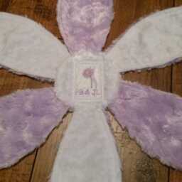 Lavender Daisy Minky Baby Blanket Newborn Cuddle Lovie - thumbnail 2