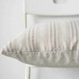 Hmong Batik Pillow Cover Neutral Striped Boho Home Decor - thumbnail 4