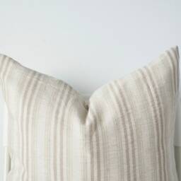 Hmong Batik Pillow Cover Neutral Striped Boho Home Decor - thumbnail 2