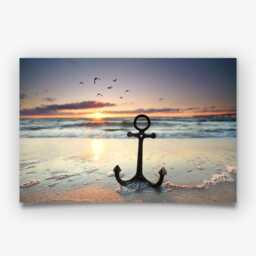 Anchor Beach Photography Print, Coastal Ocean Wall Art Poster, Nautical Seaside Decor - thumbnail 3