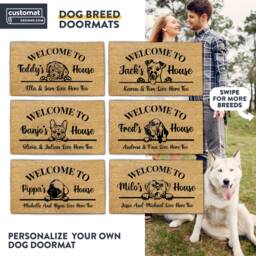 Tailored Custom Dog Breed Welcome Mat For Canine Enthusiasts - Your Pooch in Style With A Customized Portrait Owner Gift - thumbnail 2